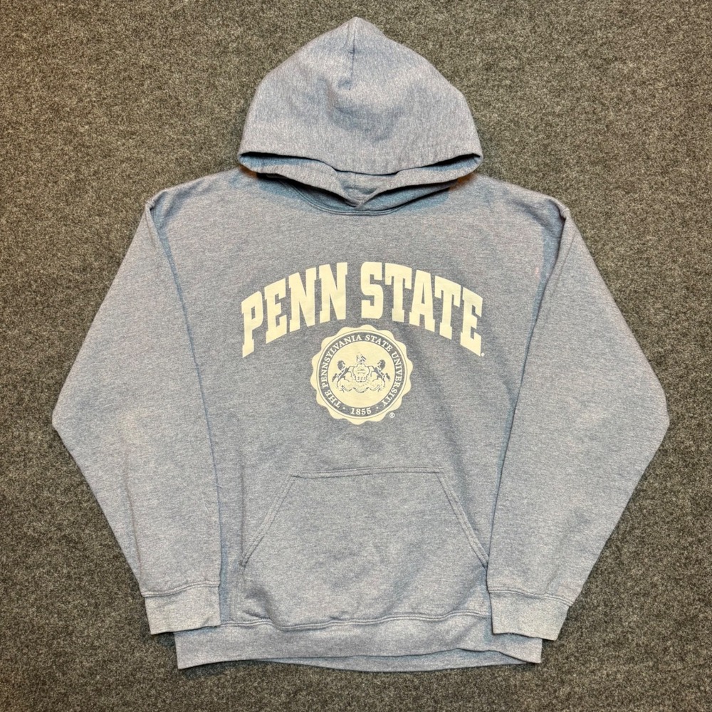 Gildan Penn State University Hoodie Light Blue Heathered Sweatshirt Large